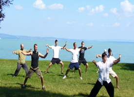 Kurs auf Donauinsel im Sommer